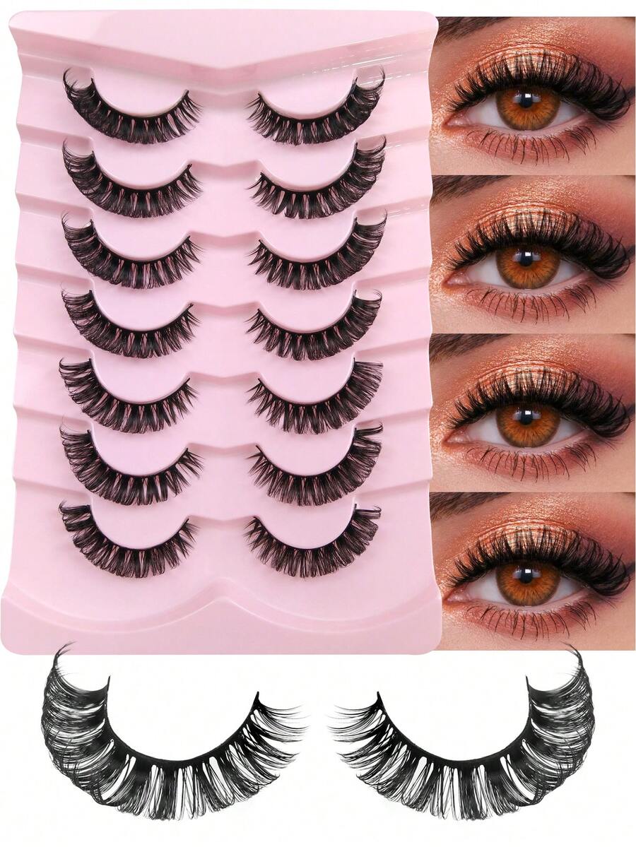 7 Pairs Russian Volume Lash Extensions - Super Curly, Fluffy, And Wispy 3D Makeup False Eyelashes For Daily, Party, And Festival Use Fake Eyelashes Individual Lashes Clusters