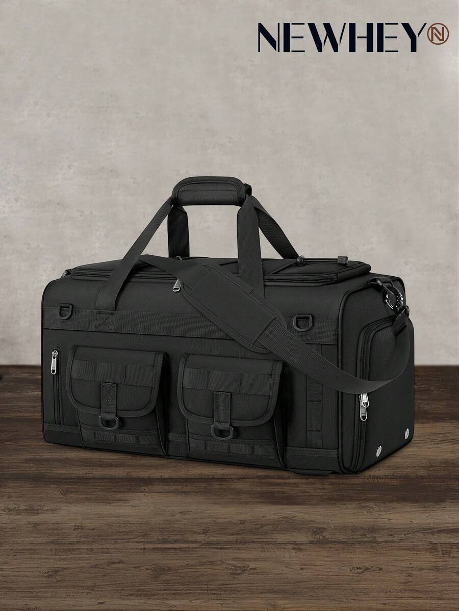 NEWHEY 45升男士背包，多功能健身包，带鞋仓，运动旅行包，单肩包，周末过夜随身行李