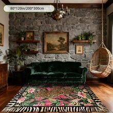 1pc Leopard Print Rug, Red Lips Rug, Pop Art Rug, Bold Statement Area Rug, Funky Living Room Decor, Animal Print Rug, Glamorous Home Rug, 84*60inch,Perfect Choice For Christmas ,Stylish And High-Quality Rugs, Perfect For Christmas Decorations And GiftsHome Decor, The Best Choice For Gothic-Style Birthday Gifts - Nhiều màu - Xem 7