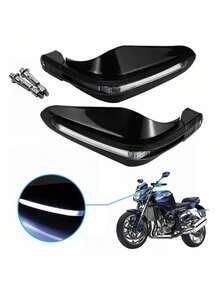 2 Pieces Motorcycle Handguards With LED Light, Universal Motorcycle Armrest Light, Motorcycle Handlebar Cover With LED Light - A - 查看 1