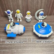 Space Theme Toy Car With Press Function, Includes Space Station, UFO Toy Car And Astronaut, Suitable As Birthday Gift For Boys - White - View 12