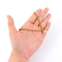 1 pieza Collar con colgante de inicial de moda, cadena de acero inoxidable dorado simple para hombres - Amarillo Oro - Ver 3