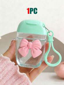 3pcs Set - Pink (30ml) Transparent Alcohol Spray Bottle, Pink Bow Hand Sanitizer Bottle, Travel Hanging Hook Keychain, Pink Flip Cap Hand Sanitizer/Perfume Bottle With 3D Bow Design - Green - View 11