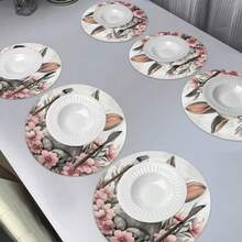 4 pezzi di tovagliette pasquali, con simpatico motivo a coniglio e decorazioni floreali, adatte per feste, pranzi, decorazioni natalizie e decorazioni pasquali. Dimensioni: 38*38cm, adatte per decorazioni stagionali domestiche, decorazioni tavola per le feste, stile country, materiale lavabile, ideali per decorazioni tavola per le feste e intrattenimento domestico, ottimo anche come regalo. - Multicolore - Visualizzare 7