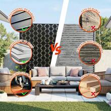 Panel de privacidad independiente para exteriores para patio, balcón y jardín: divisor decorativo de metal, resistente a la intemperie, de acero galvanizado. - Negro - Ver 5