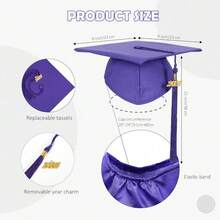 2026 Unisex Matte Graduation Gown And Cap Set With Tassel For Middle High School Bachelor - Purple - View 5