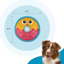 Outward Hound Tough Skinz Durable Squeaky Dog Toy With Two Tough Layers, Donut, Multicolor, Small - MàuD - Xem 5