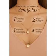 Semi-Precious Necklace With A Heart Pendant In 18K Gold | Gold Venetian Chain With Secure Clasp And Heart Pendant. - Vàng - Xem 5