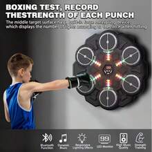 Objetivo de boxeo para niños, máquina de entrenamiento de boxeo inteligente Bluetooth con música mejorada, objetivo de boxeo montado en la pared, objetivo de boxeo inteligente para niños, equipo deportivo de entrenamiento sensorial de velocidad de reacción y ritmo, juguete antiestrés para niños - Multicolor - Ver 3