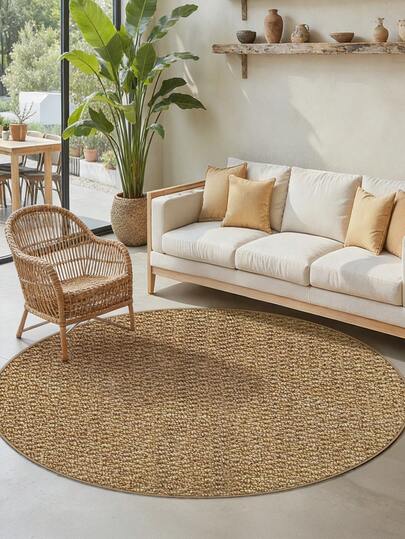 1件装新款春季圆形菠萝图案地毯，简约棕色调室内外通用地毯，舒适椅垫，走廊卧室豪华家居装饰地毯，易于打理的室内客厅卧室地毯，宠物友好型沙发转角装饰地毯
