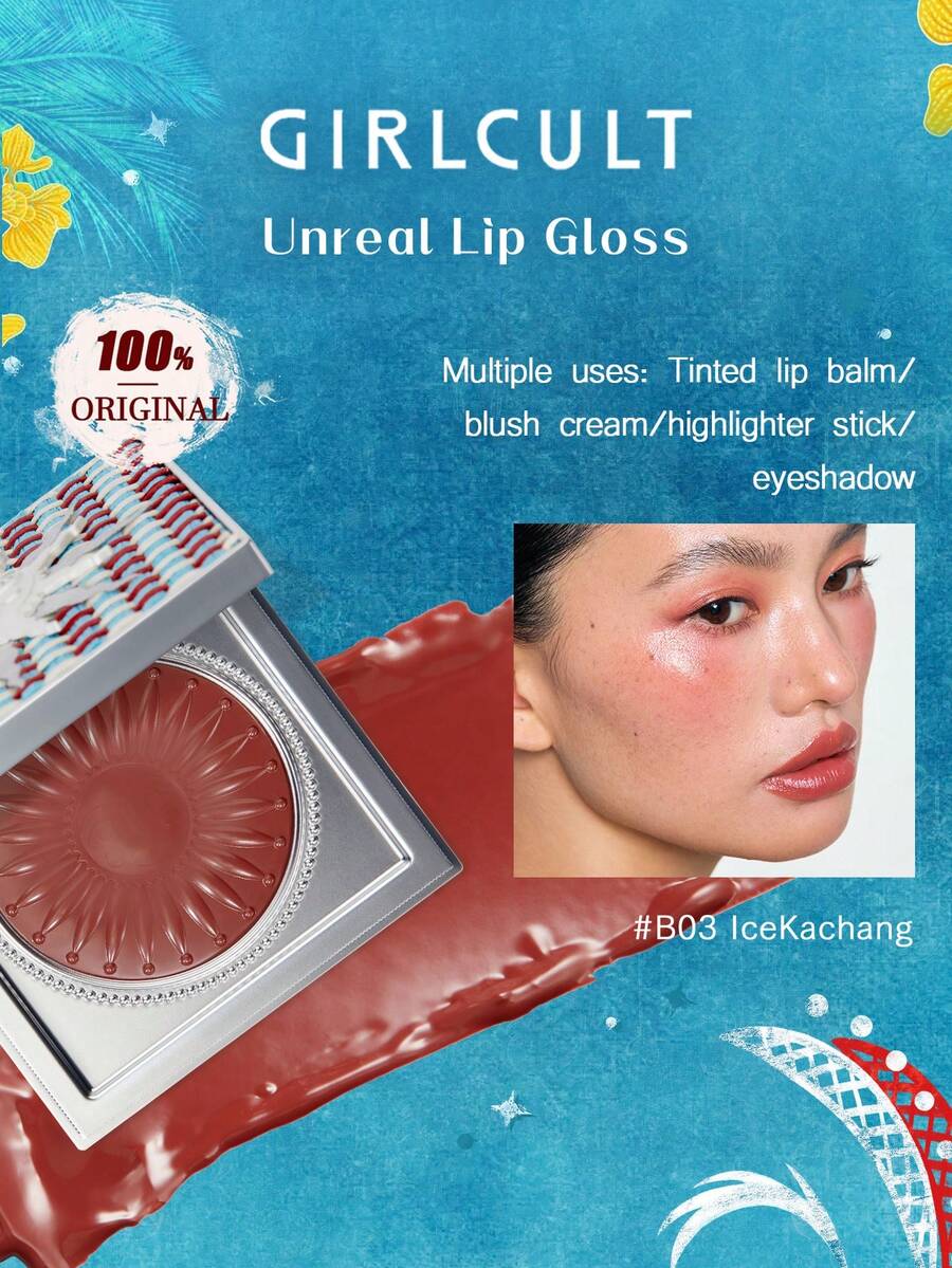 GIRLCULT Emotion Multi-Purpose Jelly B03 IceKachang, Containing IceKachang Nourishing And Moisturizing Ingredients, Skincare Formula, Silky And Smooth, Multi-Purpose Cream For Face, Lips, And Eyes, Creates A Natural Radiant Makeup Look, Mini Portable Size, Gift Set, 2.8g/0.10oz - B03 IceKachang - Xem 1