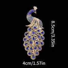 1/6 Fashionable Peacock Brooch, Alloy Rhinestone Colorful Peacock Lapel Pin, Vintage Palace Animal Accessory For Dress/Suit, Gift For Friends - Style - View 16