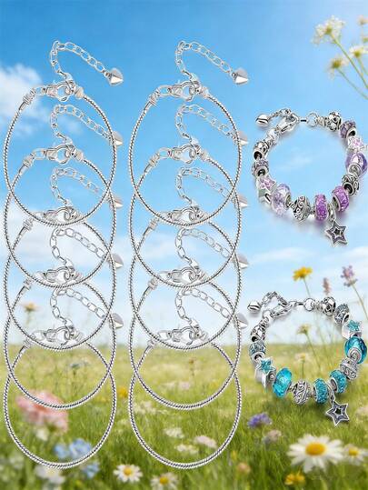 1/5/10/20/30/50/100/150pcs Gold/Silver Snake Bone Chain Bracelet With Heart-Shaped Lobster Clasp, Suitable For DIY Bracelet Making, Ideal Gift Choice