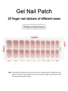 Halvhärdade gelnagelremsor, 20 st. långvariga nagelband i salongskvalitet, enkla att applicera och ta bort med UV-ljus. - Babyrosa - Visa 4