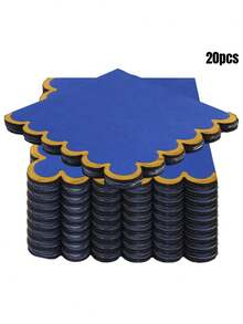20pcs/Set, 40pcs/Set, 60pcs/Set, Klein Blue Solid Color Platinum Foil Wavy Thick Soft Absorbent Party Napkins, 2-Ply Soft Paper Napkins, Unfolded 24cm*24cm, Suitable For: Wedding, Tea Party, Birthday Party Decoration Napkins, Party Decoration, Party Supplies, Holiday Decoration - Multicolor - View 11