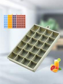 1pc Silicone Ice Cube Tray With Lid, Square Ice Cube Mold With 24 Cavities, Suitable For Cocktails, Chocolate, Juice - Multicolor - View 4