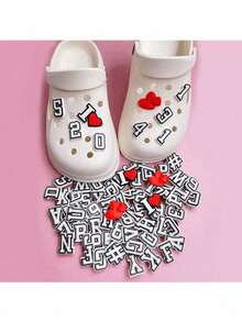 28Pcs Letters Series Shoe Charms Set, PVC Decor Accessories For Shoes & Beach Bags, Christmas & Halloween Party Favors & Gifts - Multicolor - View 2