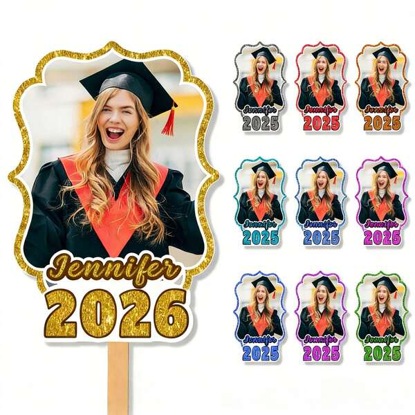 Personalized Face Fan With Wooden Handle Custom Photo Head Fan 2026 Graduation Birthday Party Favors Creative Celebration Prop