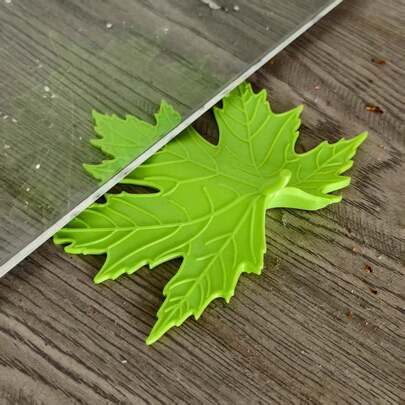 1pc Green Leaf Door Stopper Minimalist Style Compact And Cute Leaf-Shaped Door Stop Artistic And Practical For Home Tool Unique Landscape For Bedroom Office Room Decor Anti-Collision Hidden Rubber Door Stopper Ideal For Bathroom Living Room Home Decor