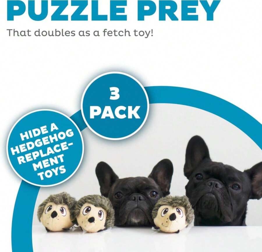 Outward Hound Squeakin' Hedgiez Plush Replacement Dog Toys - 3 Pack - ColorE - 查看 1