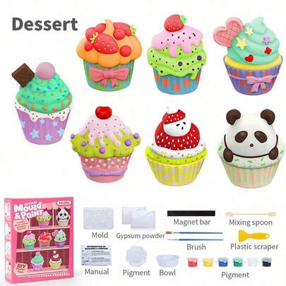 Creative DIY Plaster Kit With Random Color Combinations – Craft Your Unique Plaster Artwork. Mix Plaster And Apply Your Favorite Color Schemes.