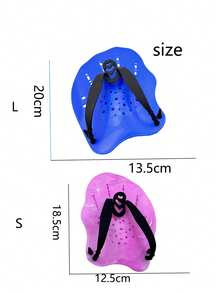 1 双贴合人体曲线的游泳蹼状手套，可调节绑带游泳训练蹼状手套，男女通用，适合男士、女士和青少年 - 彩色 - 查看 12