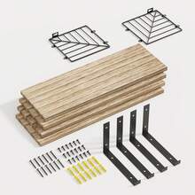 Tomnk 3+1 层浴室浮动搁板，位于马桶上方，15.8 英寸农舍乡村风格木质搁板，适用于浴室、客厅、卧室和厨房的墙壁装饰，家居浴室装饰浴室收纳盒，夏季返校季 - 彩色 - 查看 10