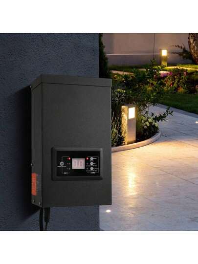 600W Low Voltage Landscape Transformer With Timer And Photocell Sensor, Waterproof Landscape Lighting Transformer, 120V AC To 12V/14V AC For Outdoor, Spotlight, Pathway Light, Pool Light, ETL