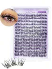 168pcs Natural Style Lash Clusters, Wide-Handled Soft & Lightweight Reusable Segmented False Eyelashes Set, Suitable For Daily Life, Wedding, Date, Party, New Year Gift - C - View 2