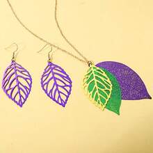 NVENF - Juego de arete de h y collares largos para mujer diseño bohemio de hs múltiples escalonadas delicado collar colgante de cadena de hs simples - G Carnaval - Ver 3