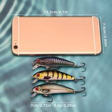 2pcs Colorful Sinking Minnow Fishing Lures-Realistic Design Artificial Baits With Vibrant Patterns For Freshwater Saltwater Fishing - Multicolor - View 10