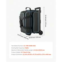Accessoires de bowling - 2 balles, noir-bleu - Voir 7