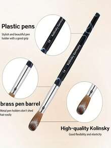 1 pieza Pincel de arte de uñas de cristal con patrón blanco sobre fondo negro, pincel de extensión de manicura francesa de marta - Multicolor - Ver 5