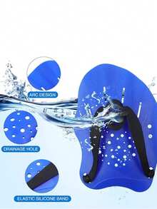 1 双贴合人体曲线的游泳蹼状手套，可调节绑带游泳训练蹼状手套，男女通用，适合男士、女士和青少年 - 彩色 - 查看 5