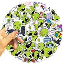 51 Pcs Alien Stickers - Perfect For Decorating Your Phone, Water Bottles, Scrapbook, Journaling, Car, Laptop & More! A Vibrant And Aesthetically Graffiti Set - Random Style - View 5