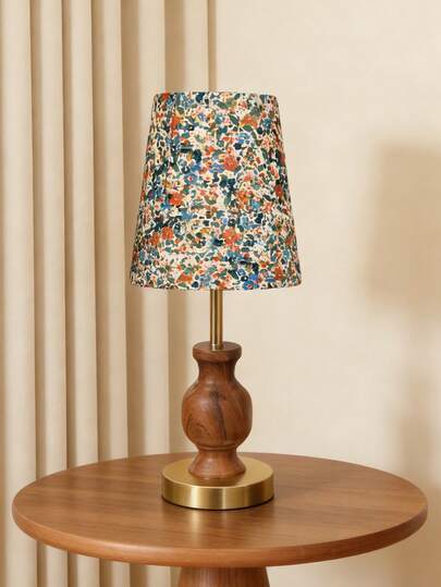 1pc LED Wooden Grain Metal Lamp, Retro Fabric Lampshade, Soft Light, Nordic Italian French Luxury Rustic Living Room Bedroom Modern Minimalist Reading Desk Personalized Creative Warm Light Decorative Warm Light Romantic Elegant Gold Luxury Children Atmosphere USB Bedside Sleep Newborn Mother Dimmable Small Night Light Festival Festival Night Light Insomnia Quiet Lamp