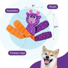 Outward Hound By Nina Ottosson Silly Legz Interactive Plush Dog Puzzle Dog Enrichment Toys, Plush, Floppy, Long, Giraffe, Purple - ColorC - 查看 3