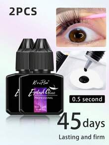 5ml/12ml Eyelash Glue Eyelash Extension Supplies Black Lash Extension Eyelash Adhesive Strong Hold Drys In 0.5-1s With 6-7 Weeks Retention By Existing Beauty Lashes For Beginners To Use At Home And Cluster Lash DIY - màu đen - Xem 6