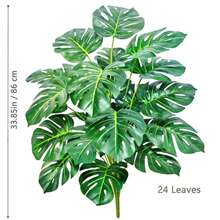 Lá hoa loa kèn/lá táo nhân tạo chất lượng cao, lá Monstera, kích thước 60-130cm/51.1in, cây cảnh sống động như thật, thích hợp trang trí nhà cửa, văn phòng trong dịp lễ. - Màu xanh Ô liu - Xem 22