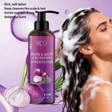 ECO FINEST 洋葱生物素迷迭香洗发水和护发素套装，令秀发柔软亮泽，有效隔热控油，是夏季的理想之选。修复受损发质，蕴含洋葱提取物、迷迭香、生物素和荷荷巴油等天然保湿成分，滋养头皮，去除头皮屑，强韧发丝，抚平干燥毛躁的头发。 - 紫色 - 查看 6