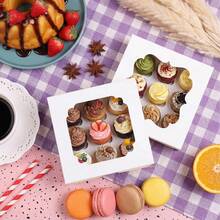 Tomnk 30/60pcs Cookie Boxes, 8x8x2.5 Inches Bakery Boxes With Windows For Chocolate Strawberries, Pie, Pastry, Dessert, Cake, For Mother's Day, Party, Wedding - Multicolor - View 5