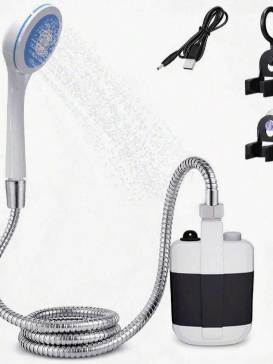 Ducha recargable portátil para camping, viajes, hogar, jardín, ducha de mano, con filtro de agua. - Blanco - Ver 1