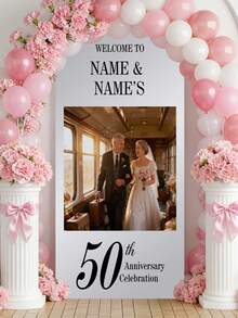 Customized Personalized Arch Canopy Shade, Personalized Wedding Arch Backdrop Canopy, Can Add Text, Images Or Logos, Suitable For Mother's Day, Father's Day, Valentine's Day, Weddings, Birthdays And Other Occasions As Personalized Anniversary Gifts - Multicolor - View 8