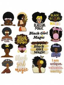 15PCS Fashionable Girl Pattern Iron On Patches, Sew On Embroidered Applique Repair Patch DIY Crafts Projects For Clothing Jacket Jeans Pants Dress Backpack Hat Decorations Gifts - Multicolor - View 1