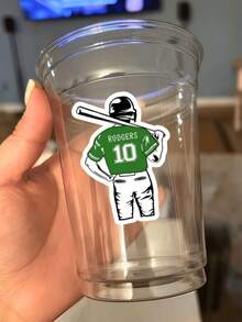 1/10/25/50/100/150pcs Customized Baseball Stickers, Can Print Logo/Text/Phone Number/Email - Asymmetrical Shape, Suitable For Home And Office Decor Stickers, Sports Labels, Business Branding, Custom Name, Custom Decorative Stickers, Holiday Decor, Invitation Seals, Candy Box Labels, Guest Favors, Birthday Gift Stickers, Gifts For Boyfriend, Anniversary Gift Stickers, Gifts For Girlfriend - Multicolor - View 4