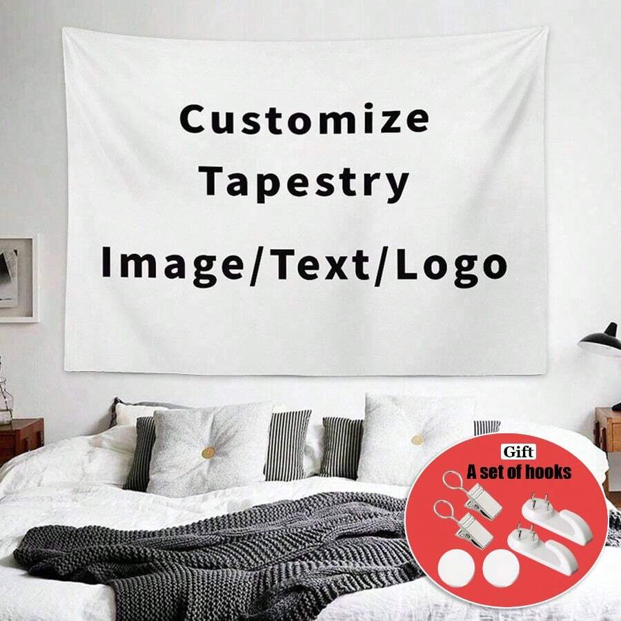1pc Customized Tapestry, Photo Customized Tapestry, Landscape Customized Tapestry, Portrait Customized Tapestry, People Tapestry, Party Tapestry, Custom Tapestry, Custom Flags, Home Decor, Room Decor, Tapestry Washable Cozy, Warm, Comfortable Custom, Unique, Personalized Ideal Gifts For Him, Ideal Gifts For Her, Ideal Gifts For Boyfriend, Ideal Gifts For Girlfriend, Ideal Gifts For Dad Mom Family Him, Her, Boyfriend, Girlfriend, Dad, Family, Mom, Friends Sofa, Bed, Car, Tea Room, Bedroom, Living Room - Nhiều màu - Xem 1