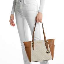 Michael Kors Charlotte Printed Women's Single Shoulder Tote Bag 35T0GCFT3B VANILLA - 香草拼色35T0GCFT3B VANILLA - 查看 2