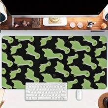 35.4x15.7 英寸可爱恐龙图案大号桌面垫，黑色办公桌垫，缝边设计，底部防滑橡胶材质，电脑键盘垫，家居办公礼物，送给朋友的理想之选 - 查看 6