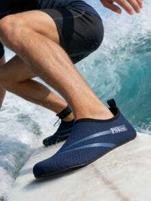 男女通用水鞋，中性款户外运动鞋，适合冲浪、游泳、沙滩运动、皮划艇、潜水、跑步、健身；舒适柔软，可赤脚穿着的水鞋袜 - 藍色 - 查看 6