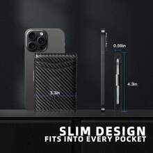 RFID Carbon Fiber Men's Wallet Minimalist Slim Credit Card Holder Wallet Small Bifold Wallet For Men Black Gift For Birthday Father's Day Valentine's Day Christmas Travel Accessory Wallet Mini Wallet Purse Wallet Small Wallet - 藍色 - 查看 5